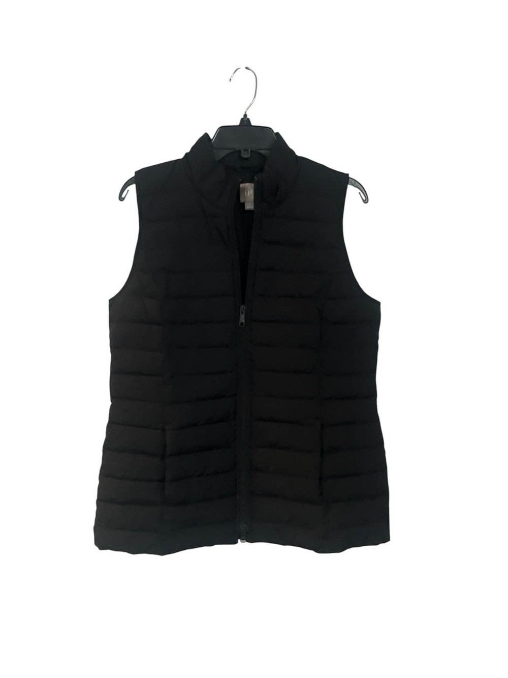 J. Jill Black Quilted Zip-Front Vest
